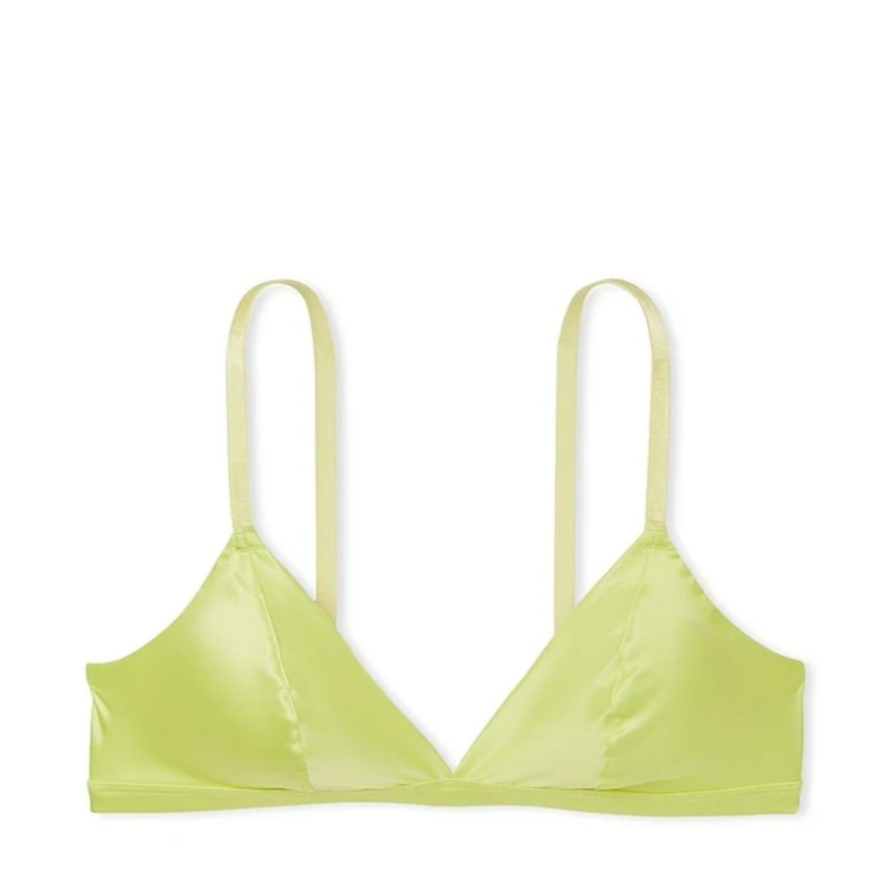 NWT Victoria's Secret Lime Citron Yellow Unlined Demi Triangle Bralette BS4 - Picture 3 of 6